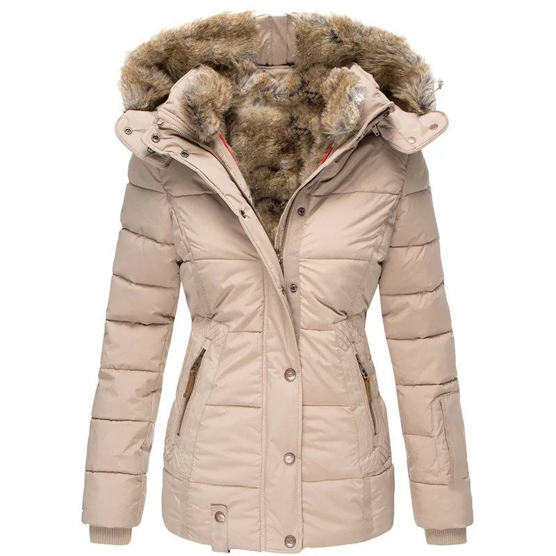 Manteau d'hiver chaud en tissu doux avec doublure élégante