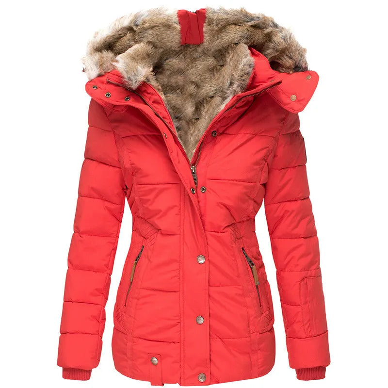 Manteau d'hiver chaud en tissu doux avec doublure élégante