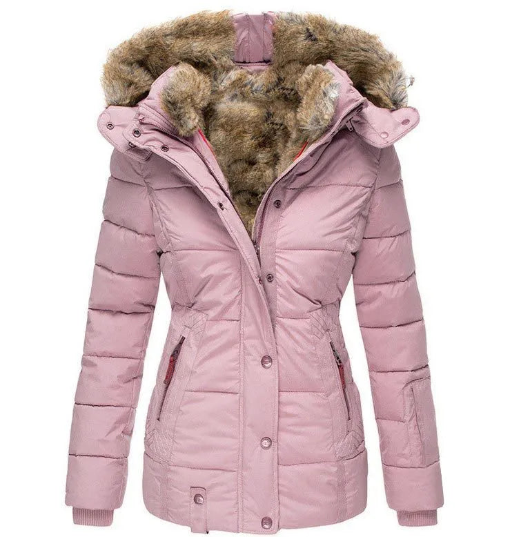 Manteau d'hiver chaud en tissu doux avec doublure élégante