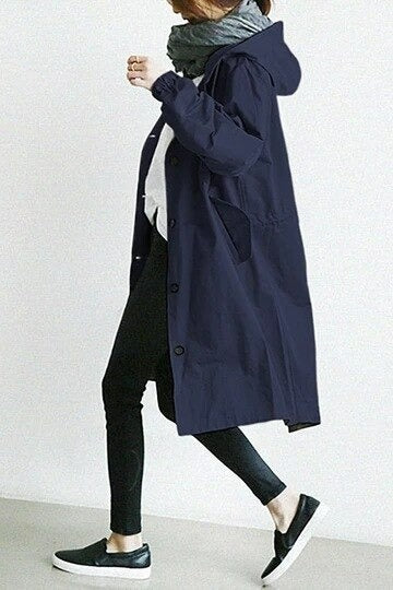 Trench coat élégant en laine, coupe intemporelle pour l'automne