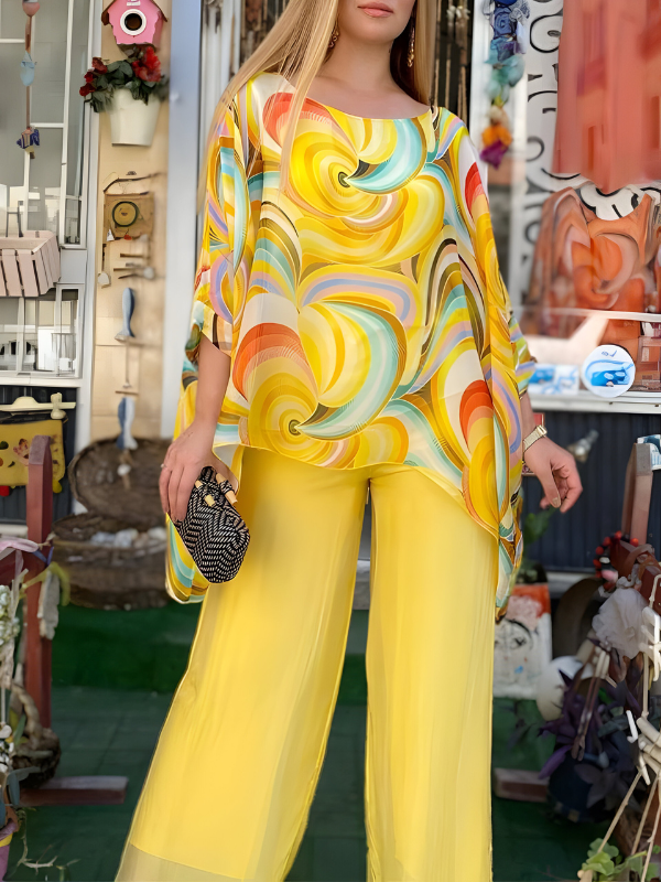 Ensemble Chiffon Léger Deux Pièces Idéal pour le Printemps