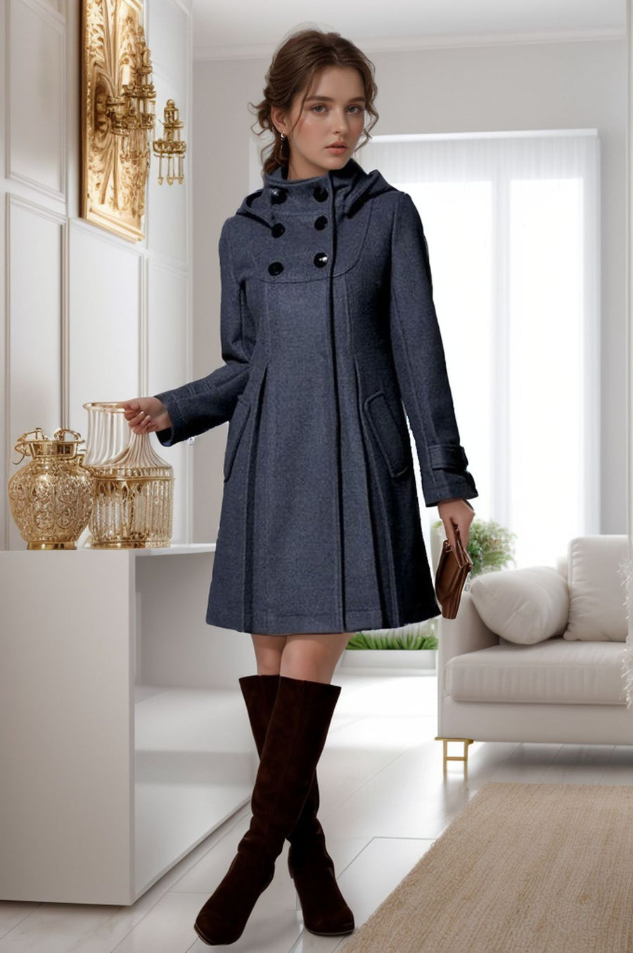 veste élégante en laine douce, confort et style pour l'automne