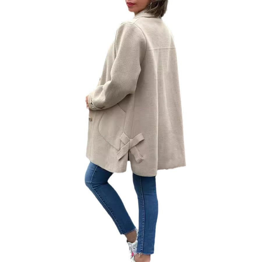 manteau oversized en tissu de qualité avec détails élégants, automne