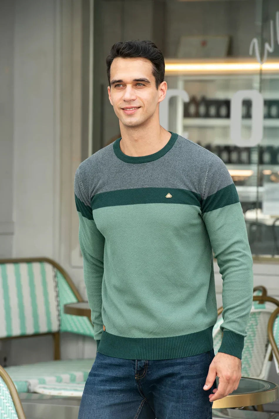 Pull pour homme en laine, col rond, confortable pour l'hiver