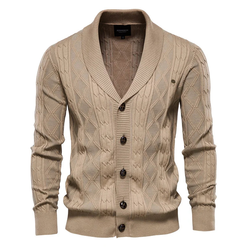 Cardigan en laine pour homme, confortable et élégant pour l'hiver