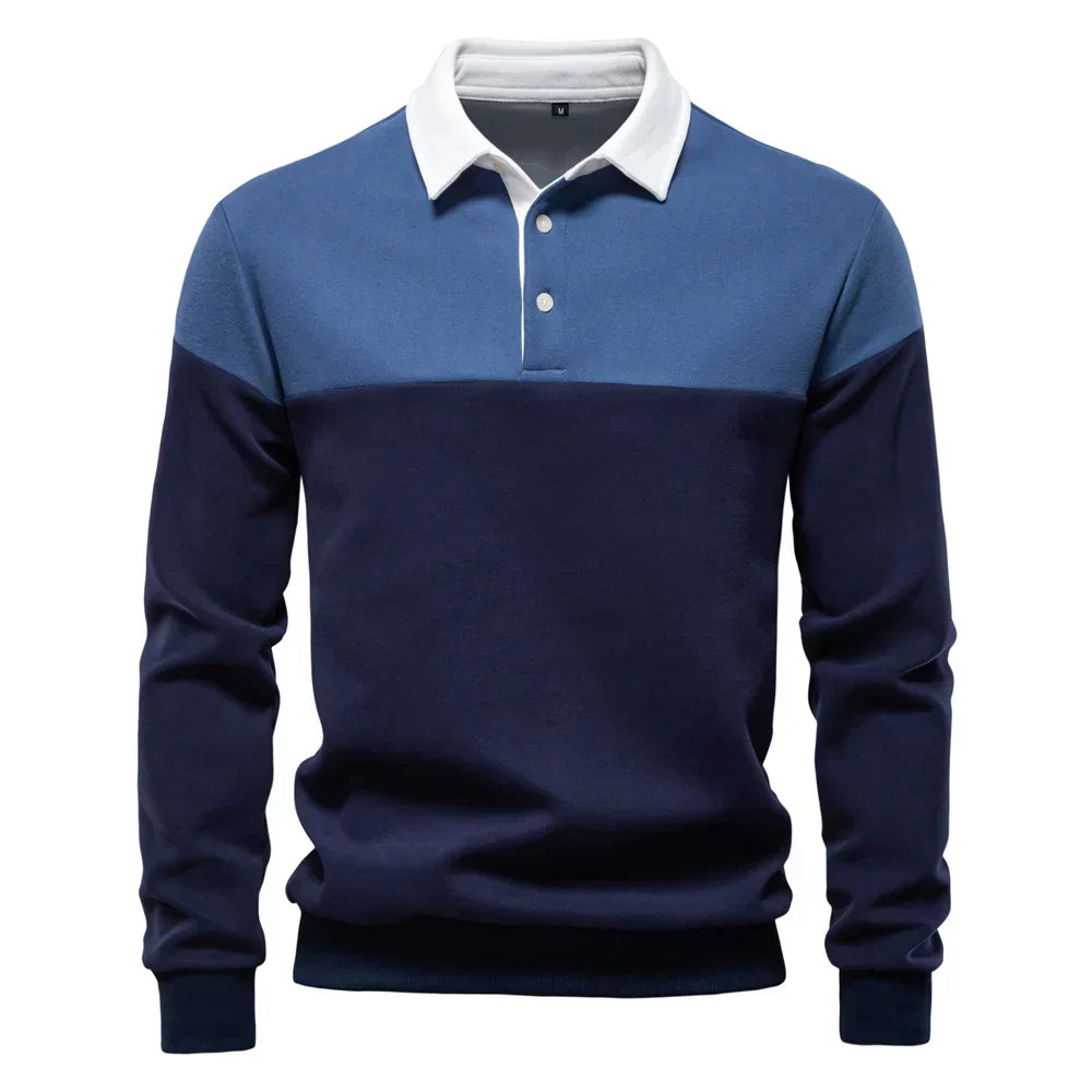 polo bicolore en coton doux, élégant et confortable pour le printemps