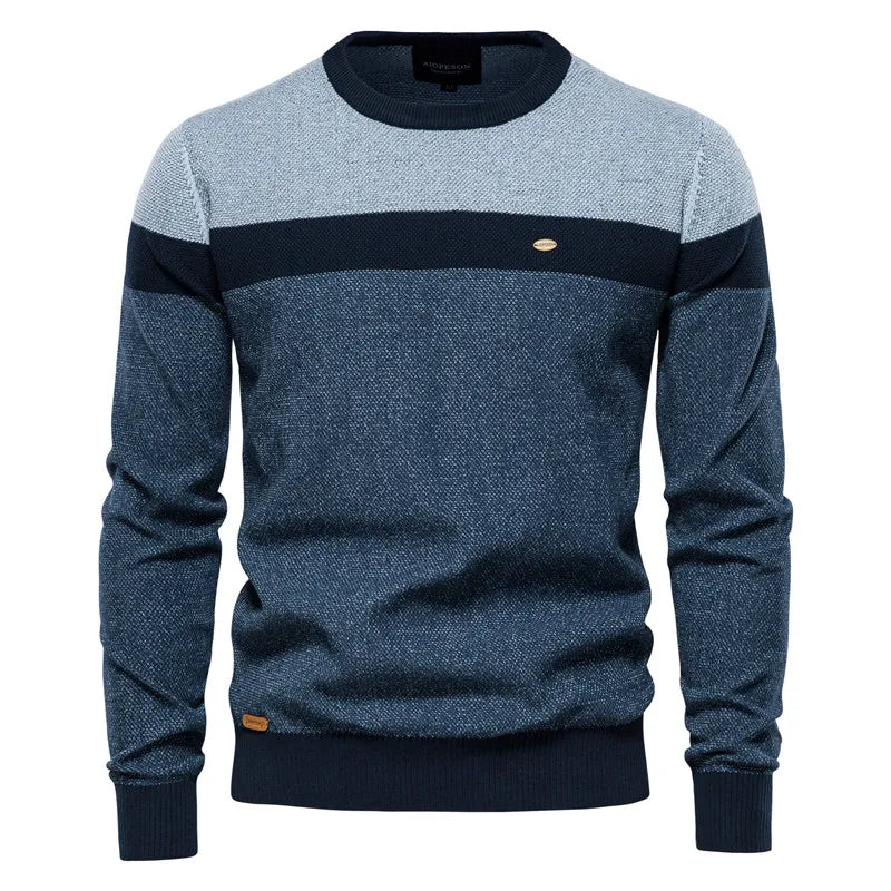 Pull pour homme en laine, col rond, confortable pour l'hiver