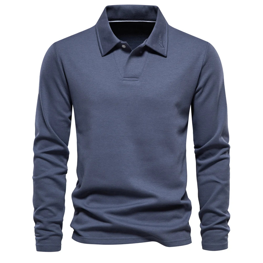 polo col montant en coton doux, élégant et confortable pour l'automne