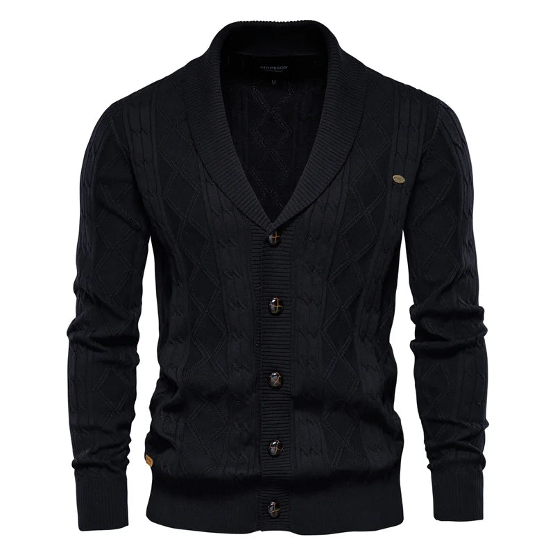 Cardigan en laine pour homme, confortable et élégant pour l'hiver