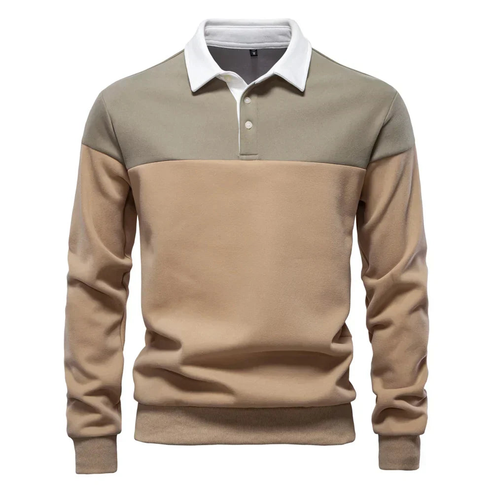 polo bicolore en coton doux, élégant et confortable pour le printemps