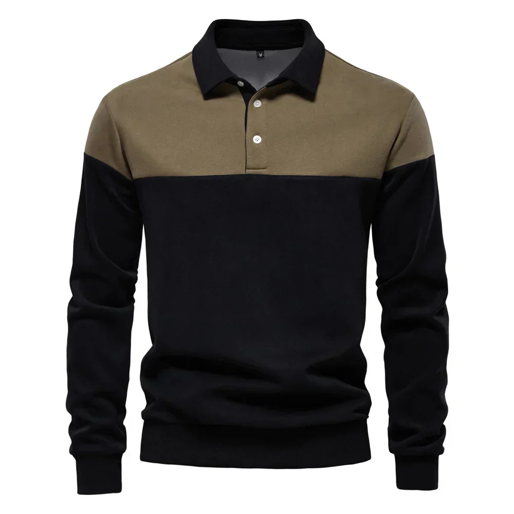 polo bicolore en coton doux, élégant et confortable pour le printemps