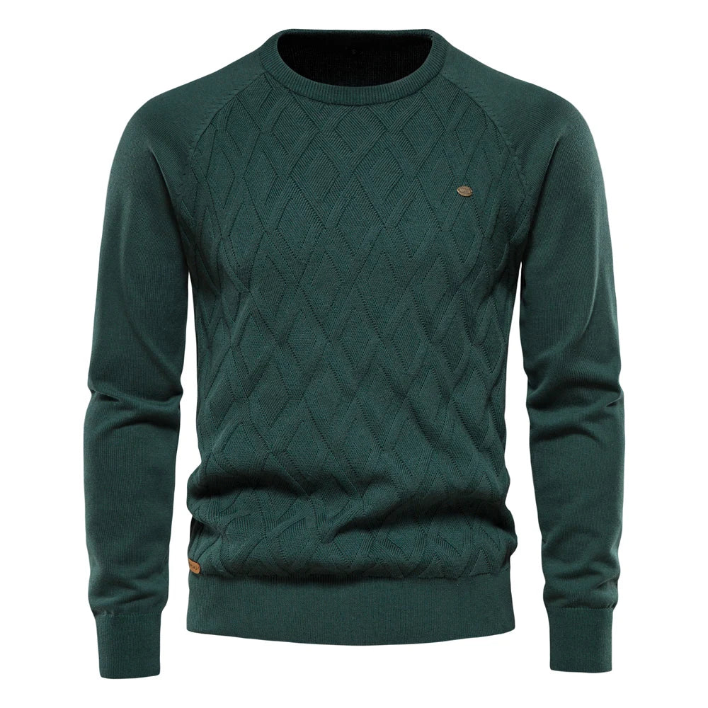pull à motif à carreaux en laine, confortable pour l'automne