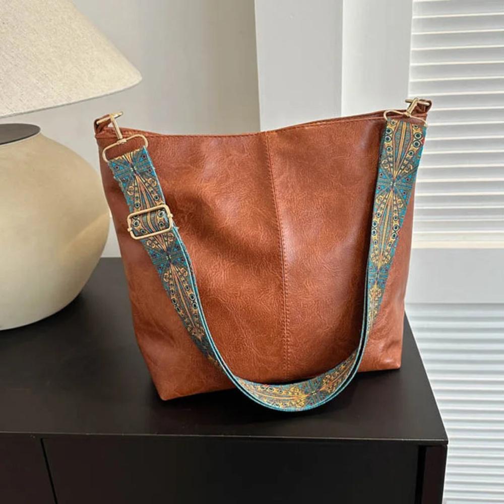 sac à épaule en cuir vintage, élégant et confortable pour toutes saisons