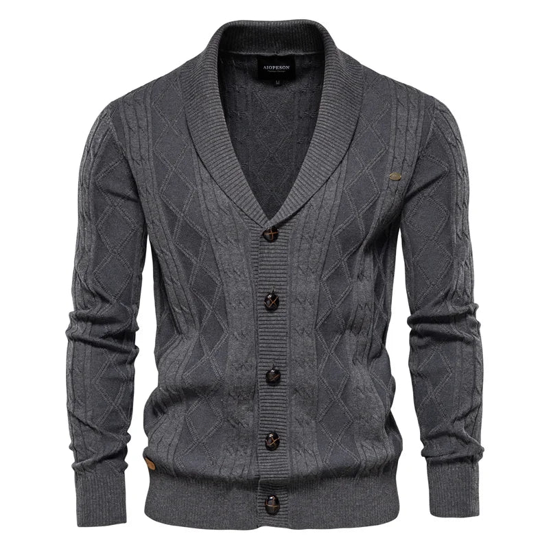 Cardigan en laine pour homme, confortable et élégant pour l'hiver