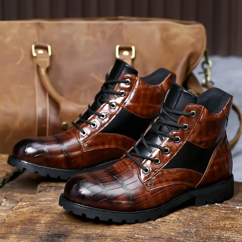 bottes en cuir de crocodile, élégance intemporelle et confort assuré