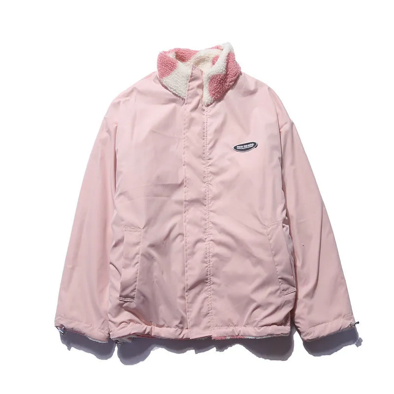 manteau réversible en forme de cœur, doux et élégant pour l'hiver