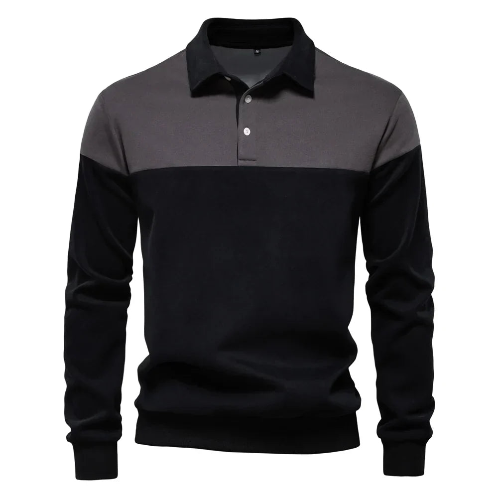 polo bicolore en coton doux, élégant et confortable pour le printemps