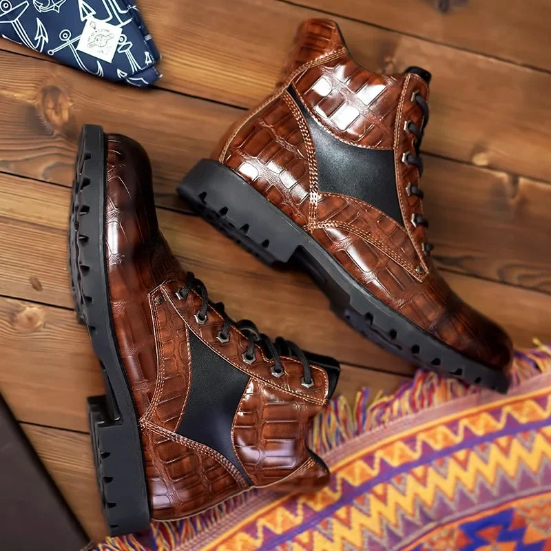 bottes en cuir de crocodile, élégance intemporelle et confort assuré