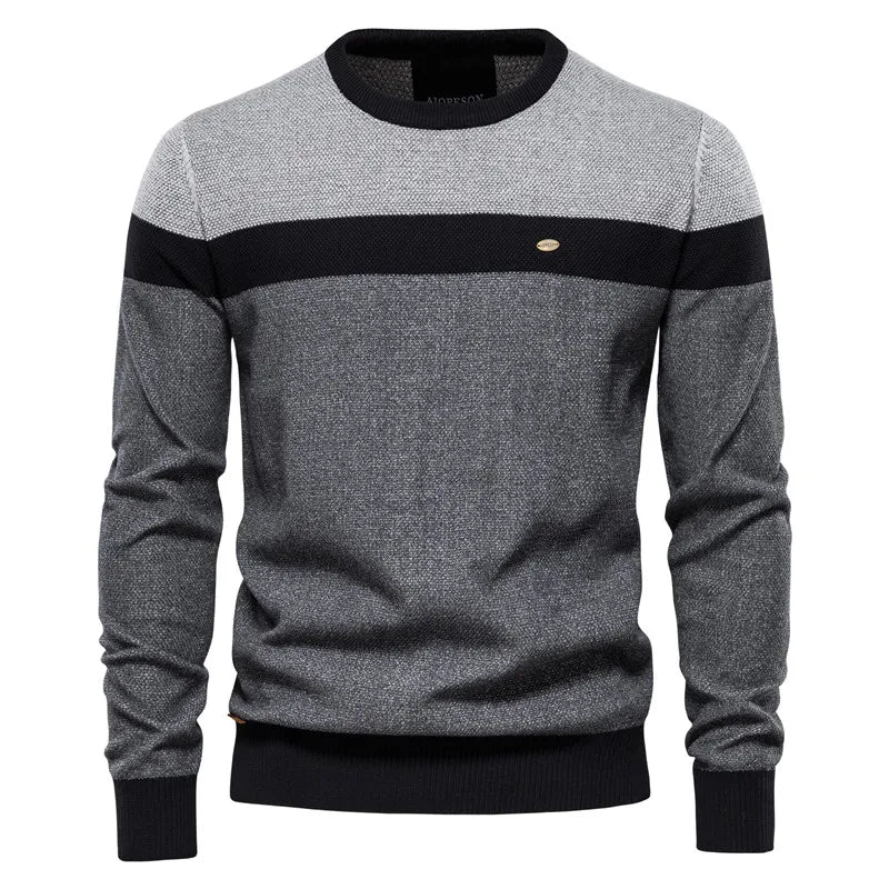 Pull pour homme en laine, col rond, confortable pour l'hiver