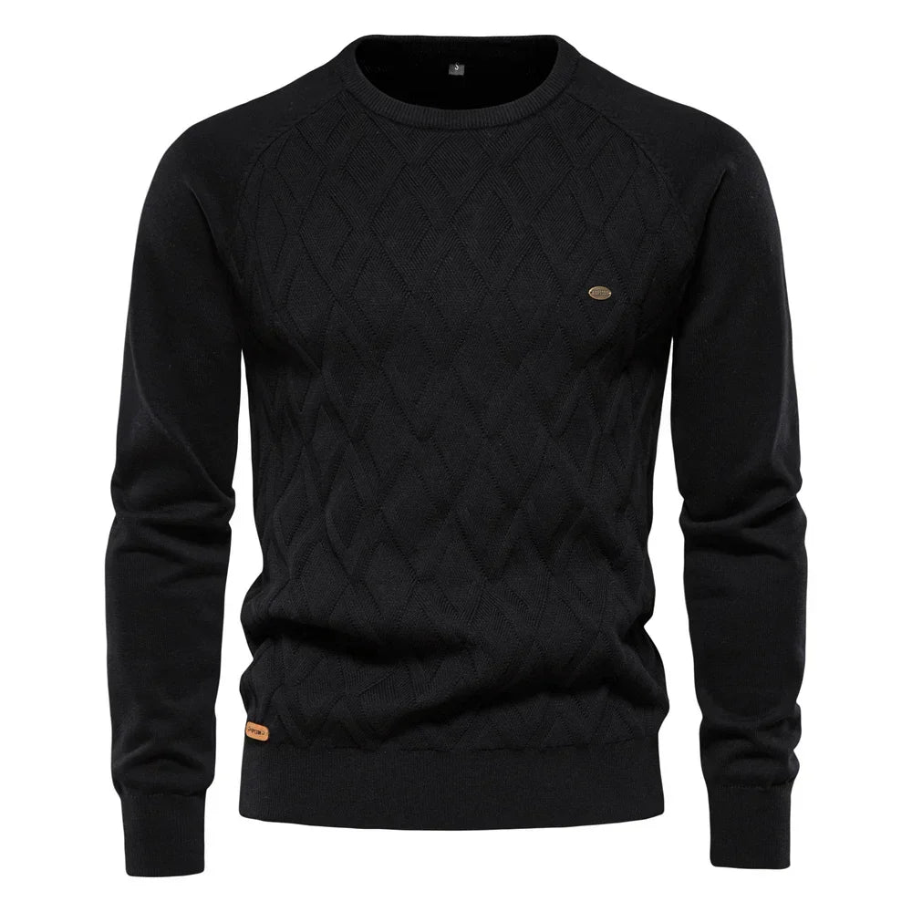 pull à motif à carreaux en laine, confortable pour l'automne