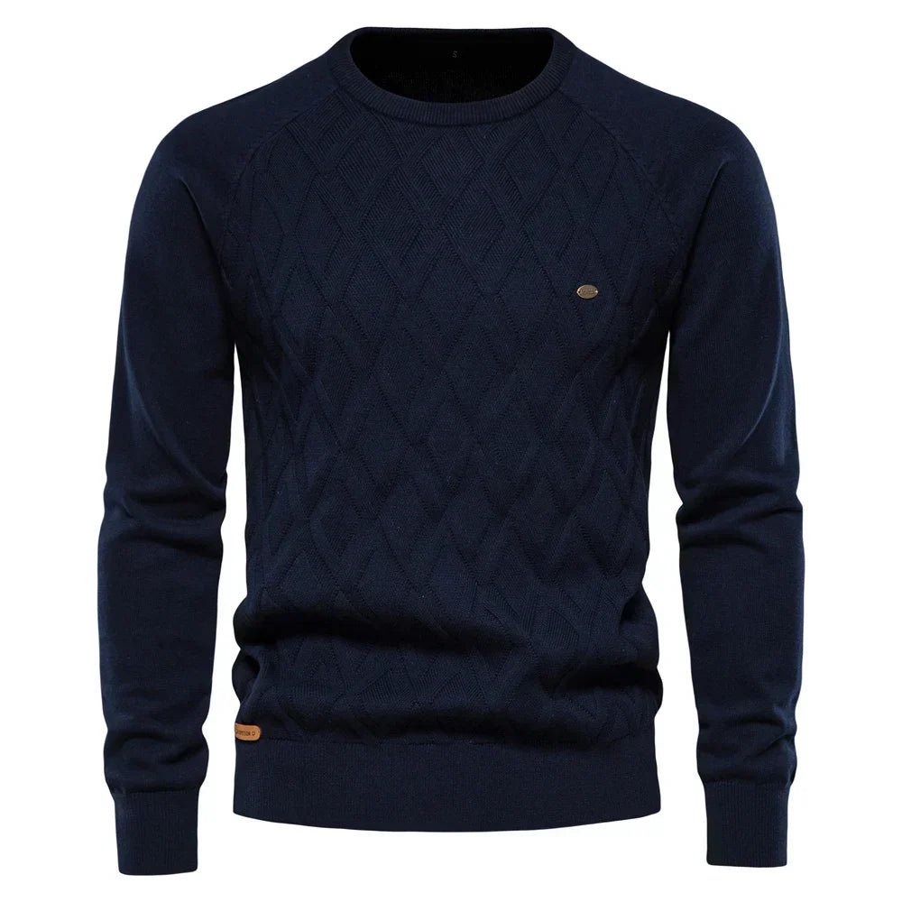 pull à motif à carreaux en laine, confortable pour l'automne