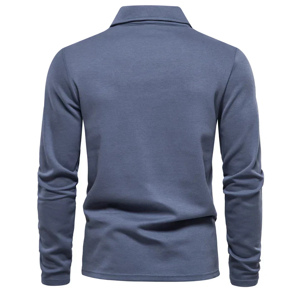 polo col montant en coton doux, élégant et confortable pour l'automne