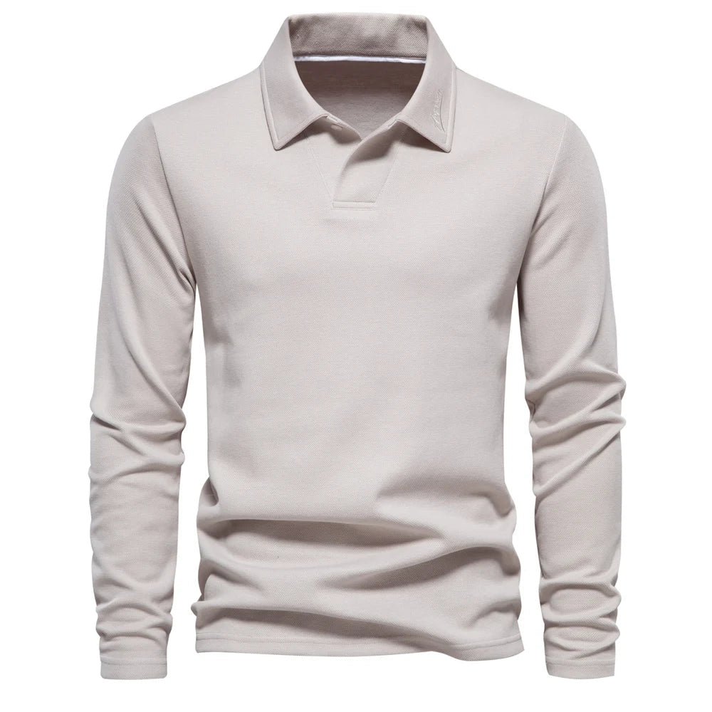 polo col montant en coton doux, élégant et confortable pour l'automne