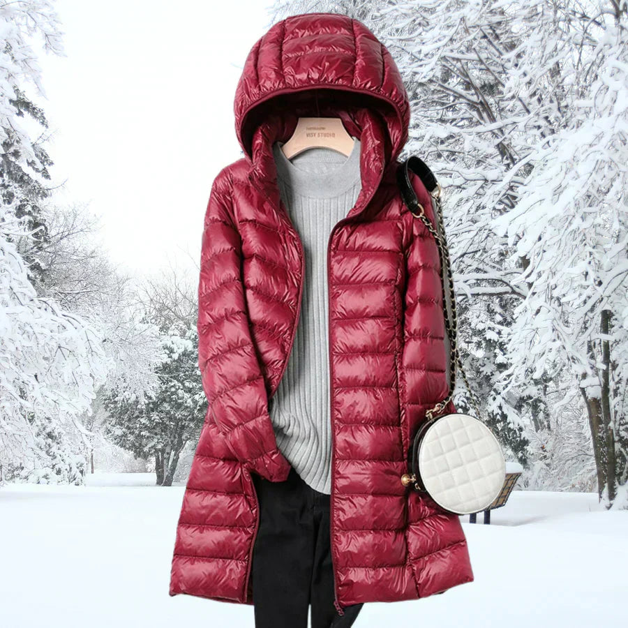 veste en duvet superlégère, élégante et confortable pour l'automne