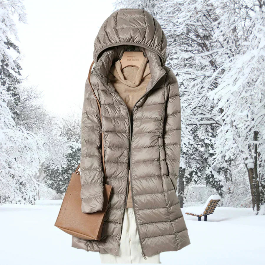 veste en duvet superlégère, élégante et confortable pour l'automne