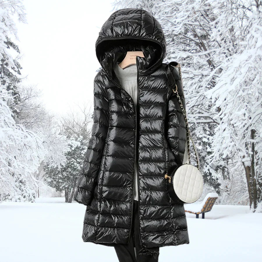 veste en duvet superlégère, élégante et confortable pour l'automne