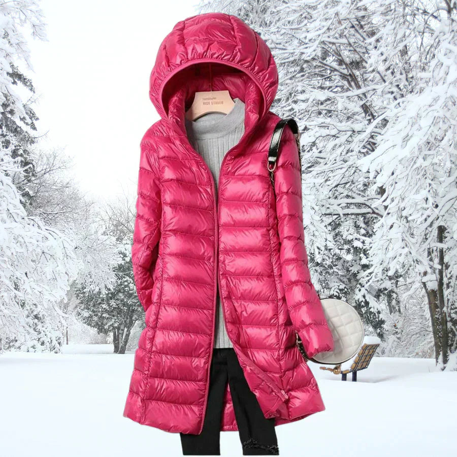 veste en duvet superlégère, élégante et confortable pour l'automne