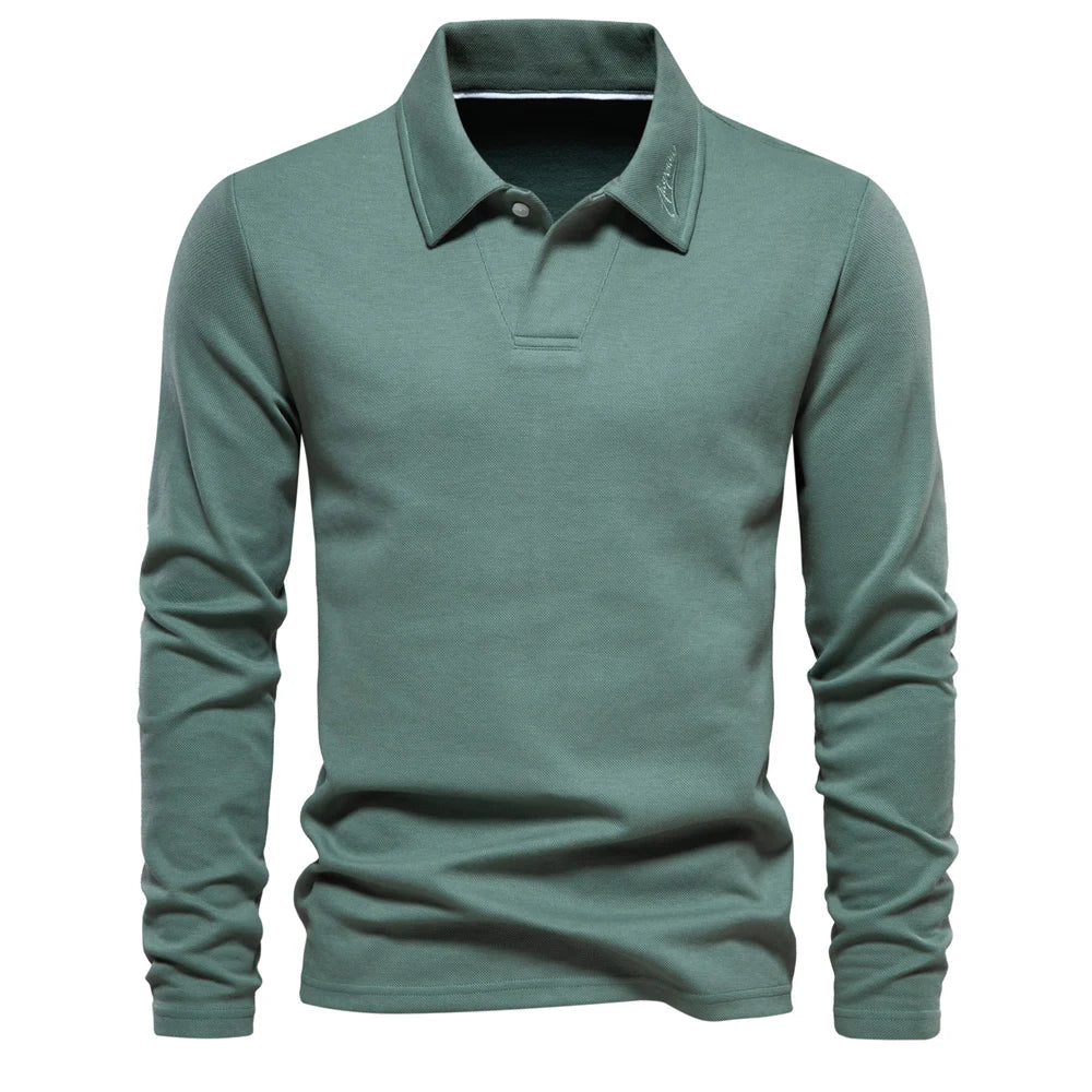 polo col montant en coton doux, élégant et confortable pour l'automne