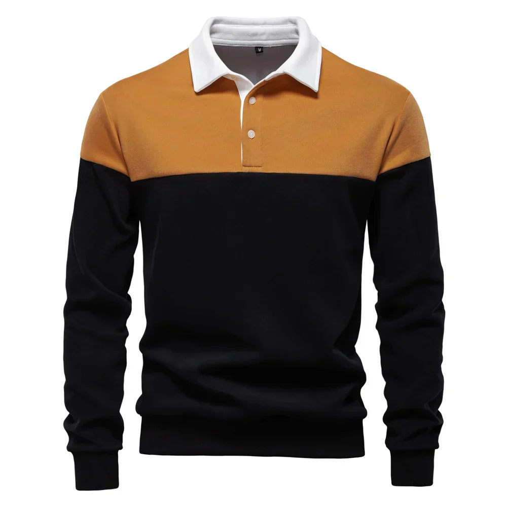 polo bicolore en coton doux, élégant et confortable pour le printemps