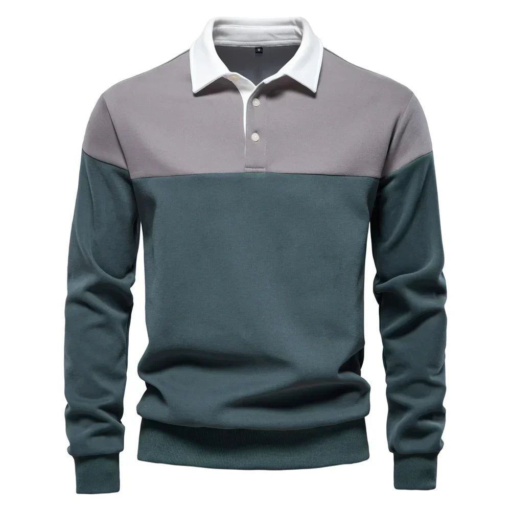 polo bicolore en coton doux, élégant et confortable pour le printemps