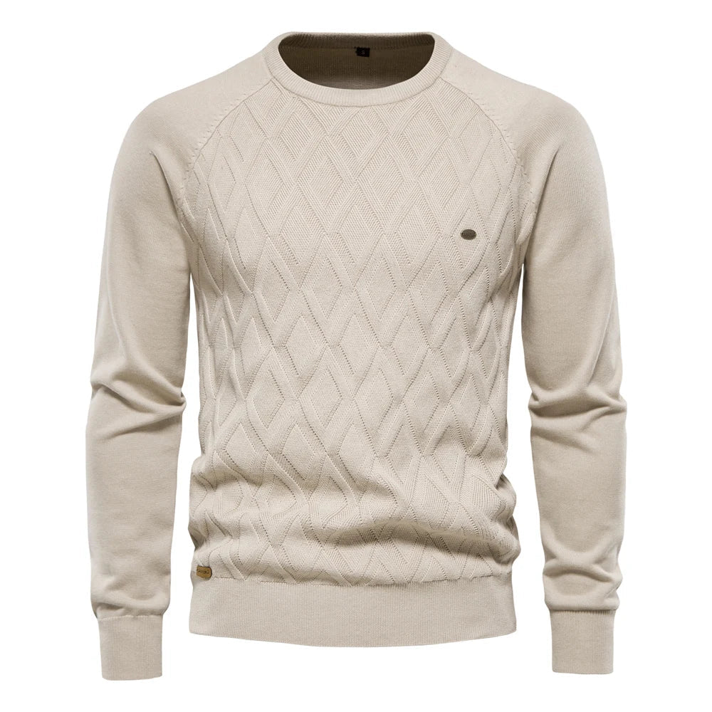 pull à motif à carreaux en laine, confortable pour l'automne