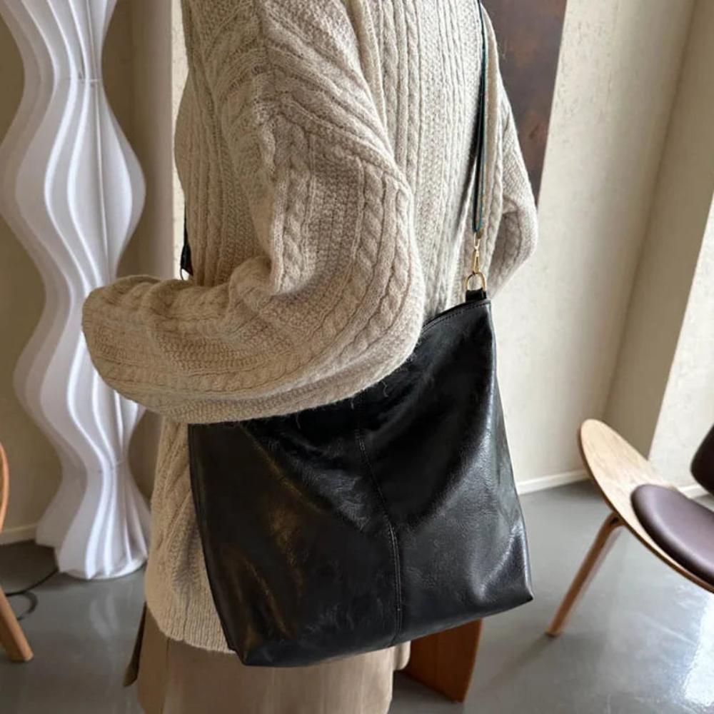 sac à épaule en cuir vintage, élégant et confortable pour toutes saisons