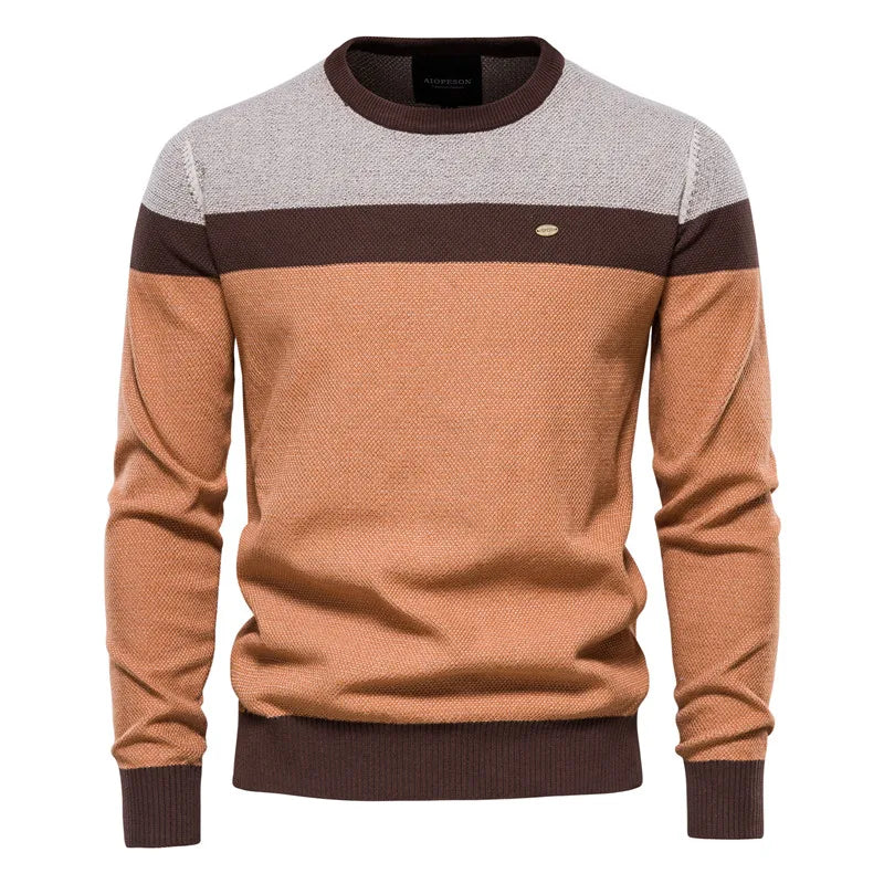 Pull pour homme en laine, col rond, confortable pour l'hiver
