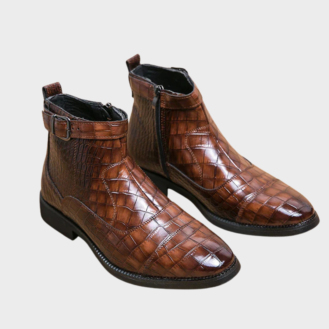 bottines en cuir synthétique confortables avec boucle pour l'automne