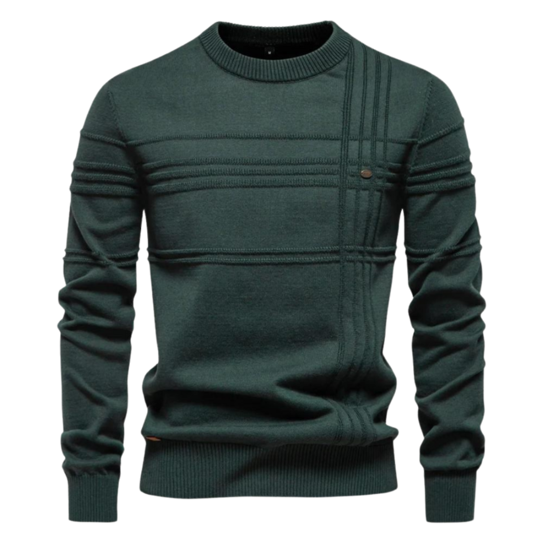 pull élégant en laine à motif à carreaux pour un confort automnal