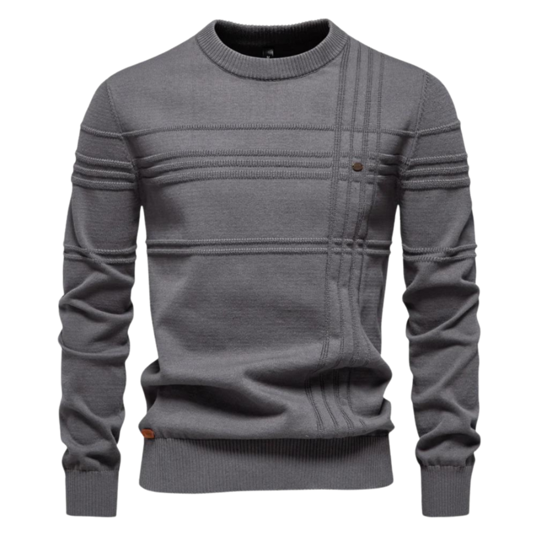 pull élégant en laine à motif à carreaux pour un confort automnal