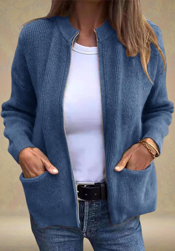 Cardigan d'automne en tissu doux, coupe confortable et élégante