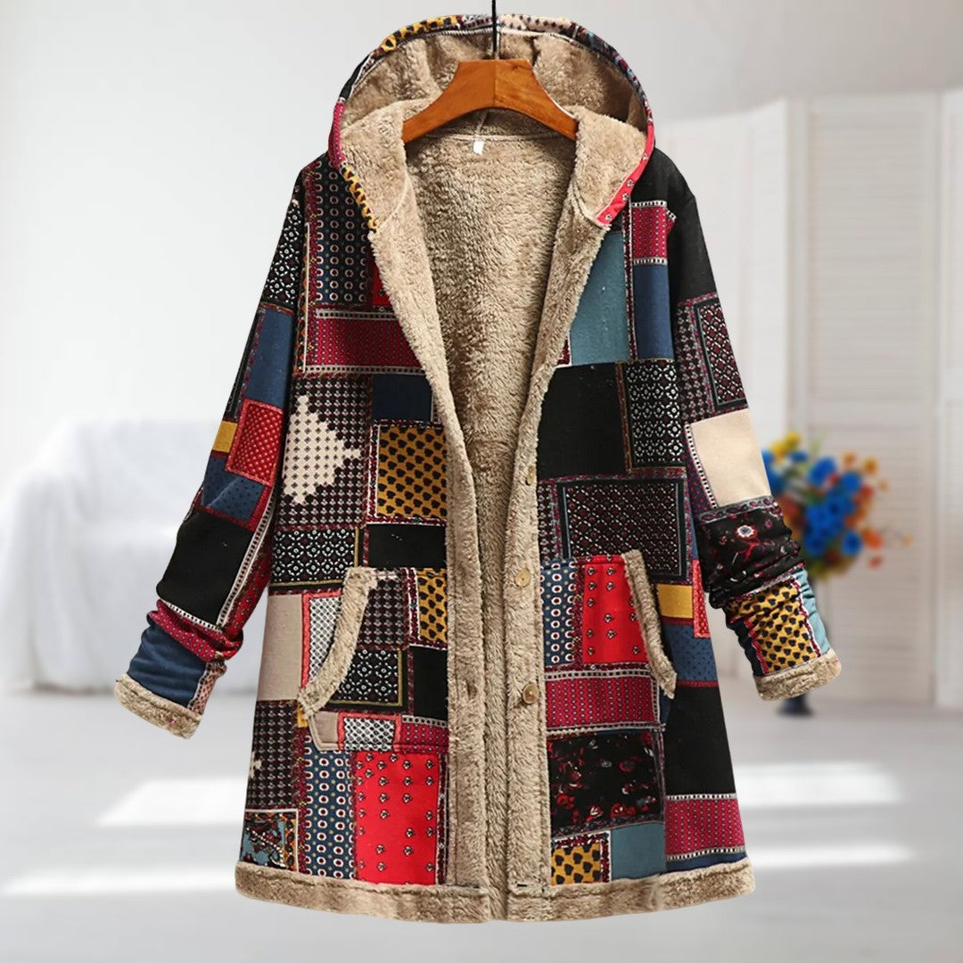 manteau automne/hiver en tissu léger avec imprimé fleuri élégant