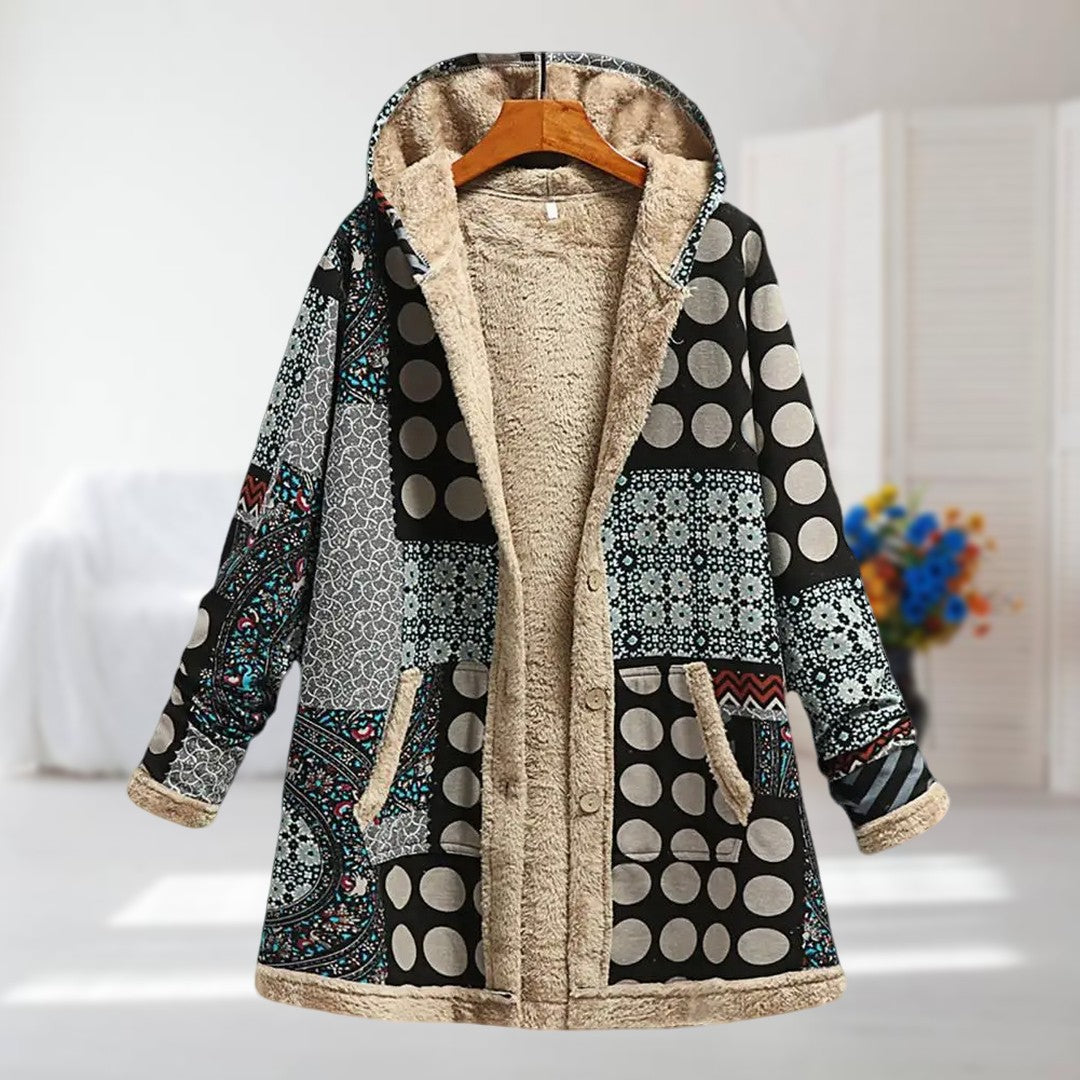 manteau automne/hiver en tissu léger avec imprimé fleuri élégant