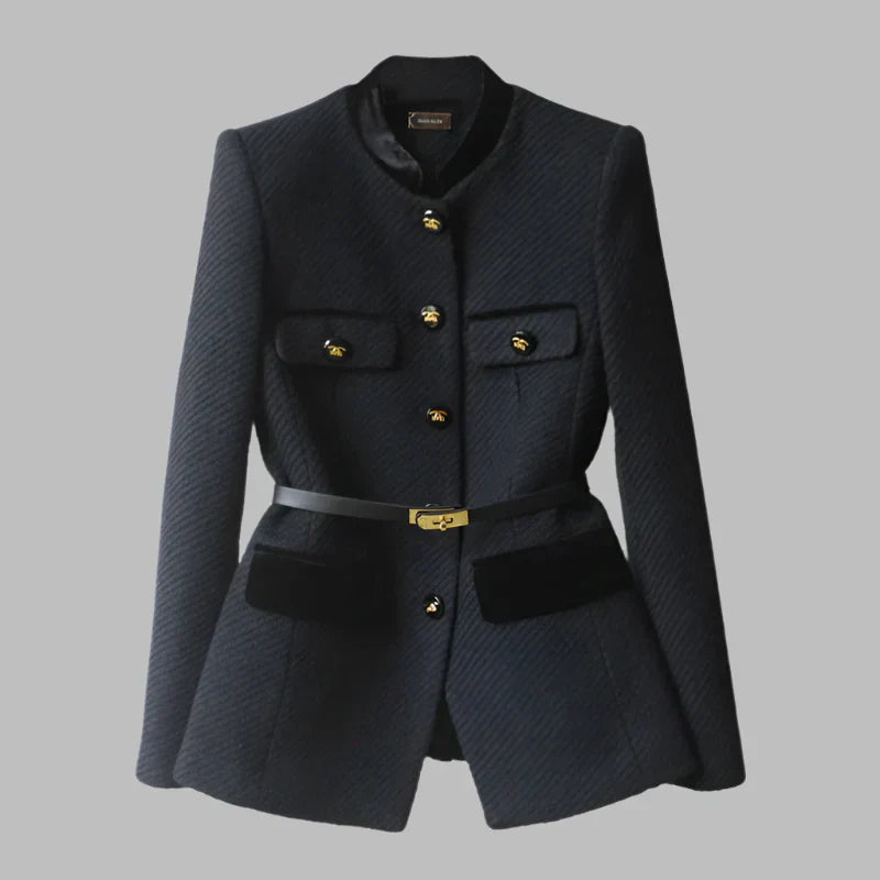 blazer élégant en tissu doux au design enveloppant pour un confort raffiné