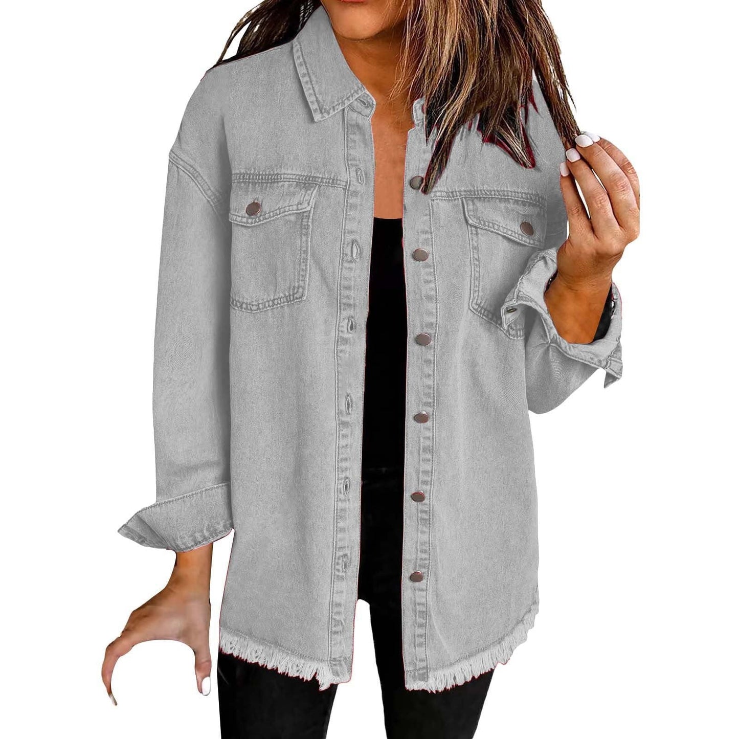 Veste en denim en coton, confortable et intemporelle pour toutes saisons