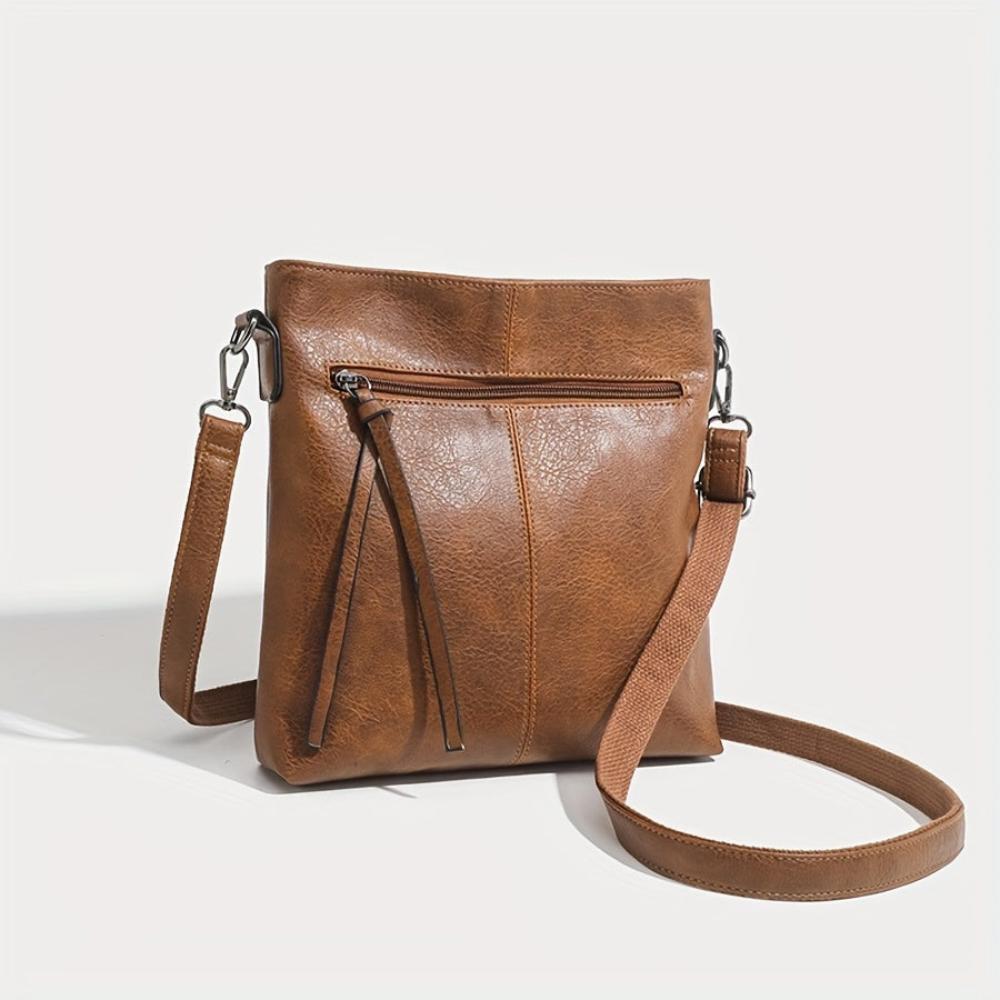 sac à bandoulière vintage en coton damier, élégant et confortable