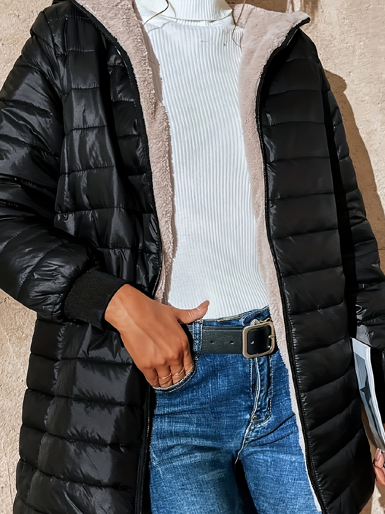 veste longue en tissu doux pour un style décontracté et élégant