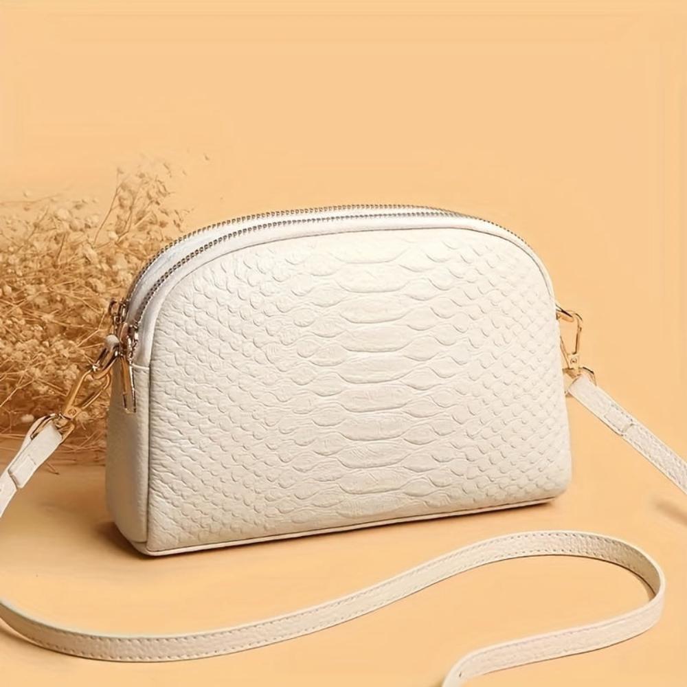 mini sac à bandoulière en simili cuir crocodile, élégant et confortable