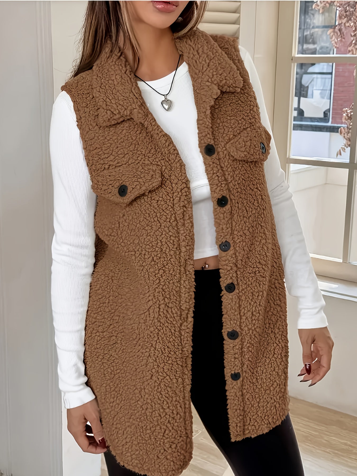 Gilet en laine sans manches pour un confort élégant en automne et hiver