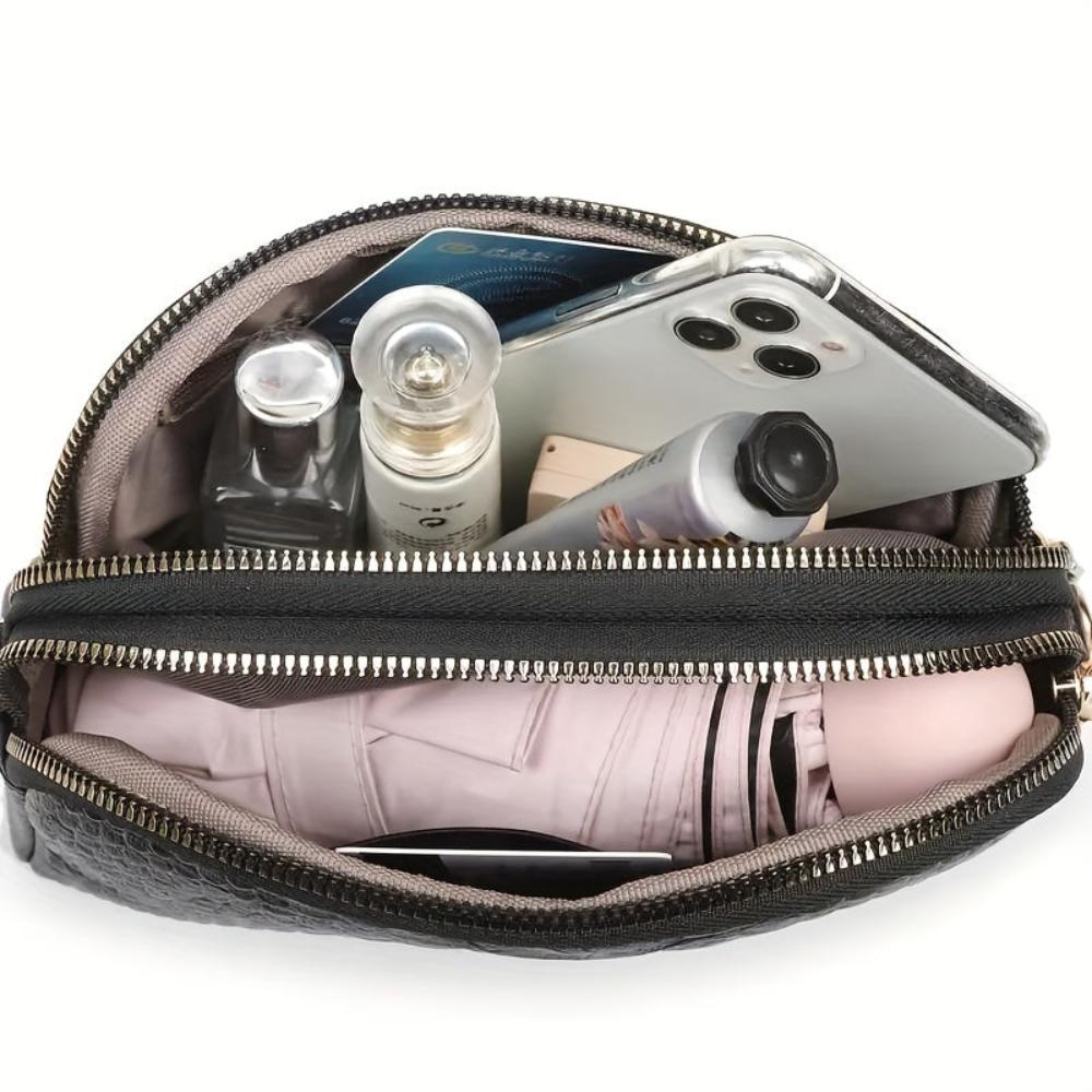 mini sac à bandoulière en simili cuir crocodile, élégant et confortable